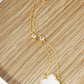 18K Gold Dipped 13mm Quatrefoil Pendant CZ Stone Chain Necklace