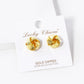 18K Gold Dipped 13mm Textured Brass Love Knot Stud Earrings