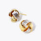 18K Gold Dipped 13mm Textured Brass Love Knot Stud Earrings