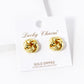 18K Gold Dipped 13mm Textured Brass Love Knot Stud Earrings