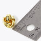 18K Gold Dipped 13mm Textured Brass Love Knot Stud Earrings