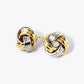 18K Gold Dipped 13mm Textured Brass Love Knot Stud Earrings