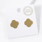 18K Gold Dipped 14mm Brass Quatrefoil 925 Sterling Silver Post Stud Earrings