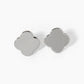 18K Gold Dipped 14mm Brass Quatrefoil 925 Sterling Silver Post Stud Earrings