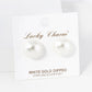 18K Gold Dipped 14mm Pearl Button Stud Earrings
