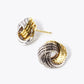 18K Gold Dipped 14mm Textured Brass Love Knot Stud Earrings