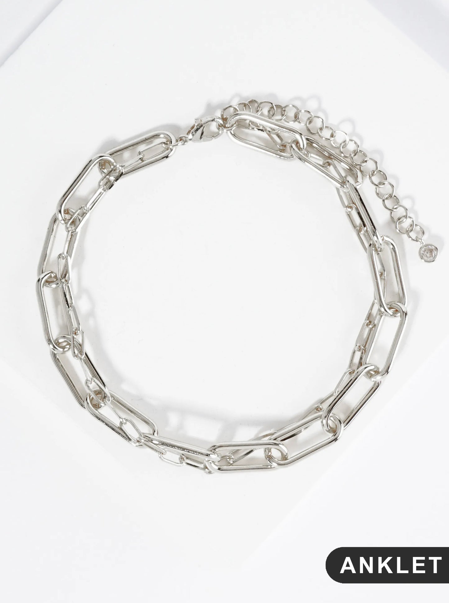 18K Gold Dipped 15mm 6mm Brass Layered Link Chain Anklet