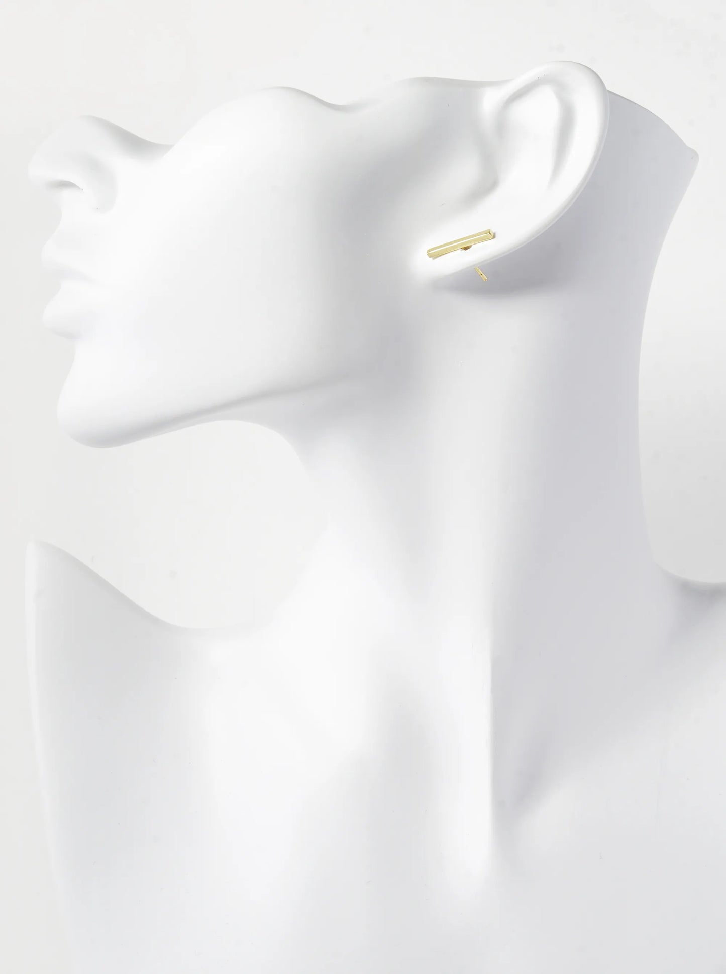 18K Gold Dipped 15mm Brass Bar Sterling Silver Post Stud Earrings