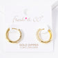 18K Gold Dipped 15mm CZ Pave Huggie Hoop Earrings