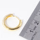 18K Gold Dipped 15mm CZ Pave Huggie Hoop Earrings