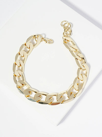 18K Gold Dipped 15mm Cuban Chain Bracelet