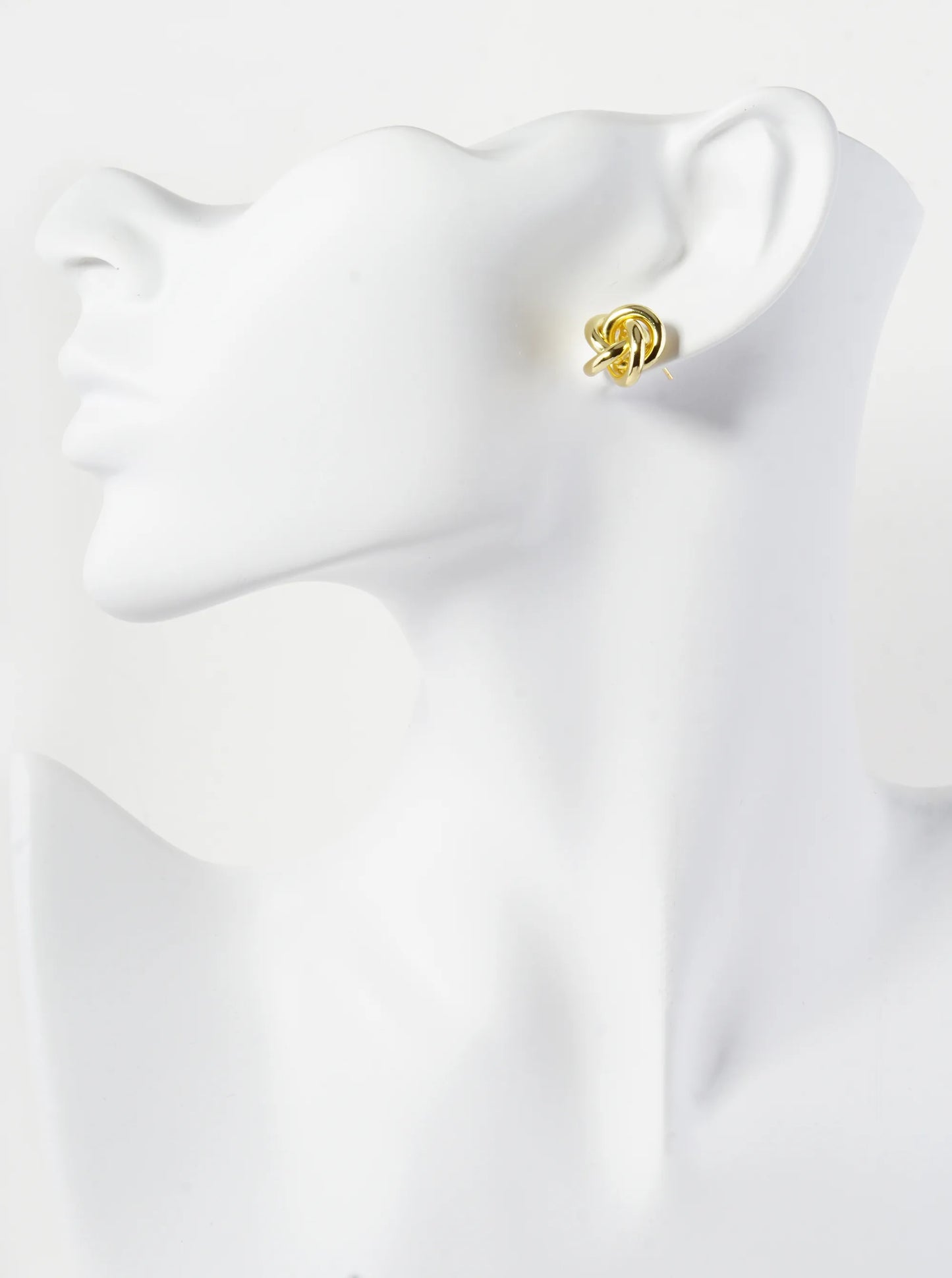 18K Gold Dipped 15mm Love Knot Stud Earrings