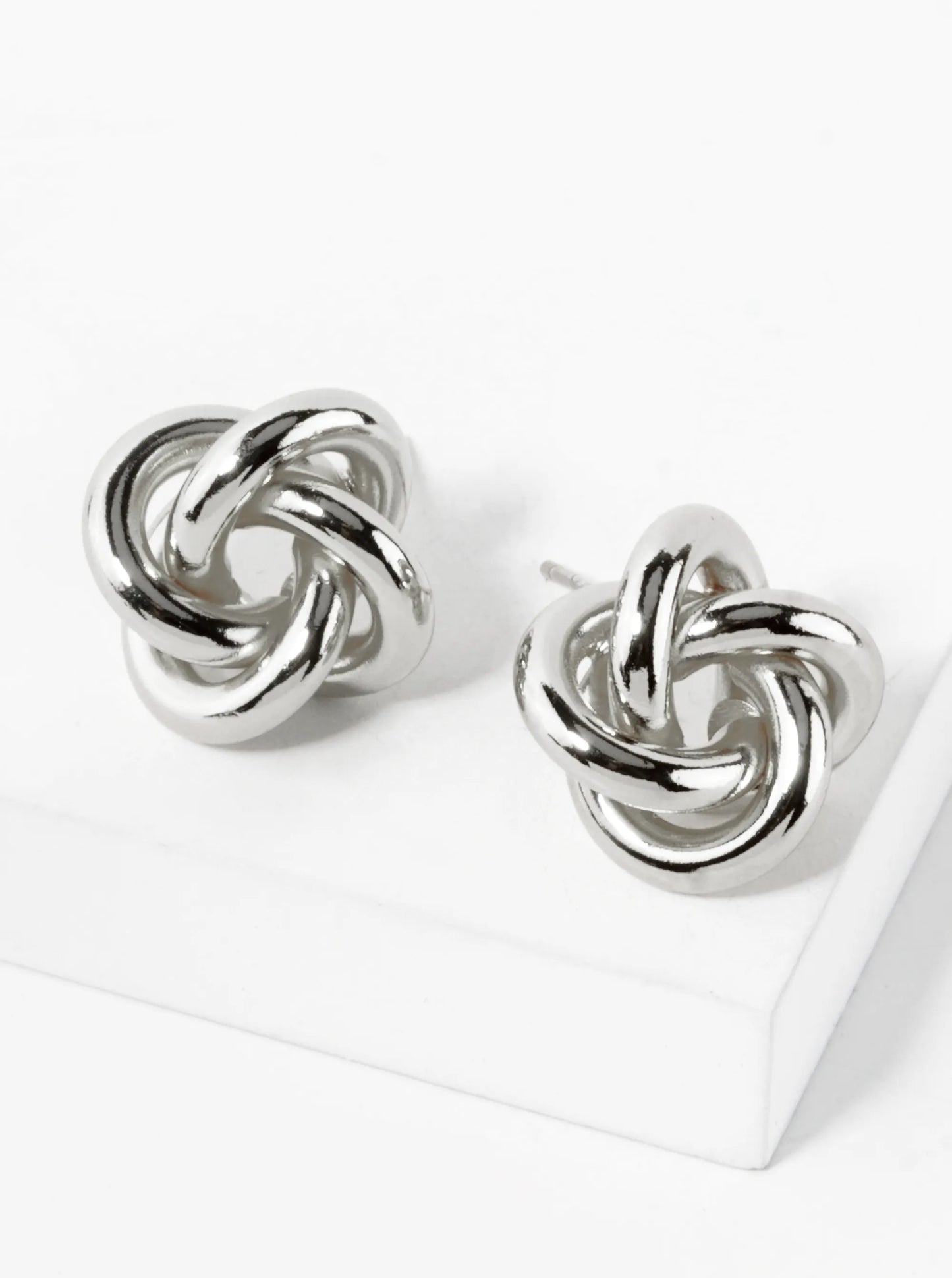 18K Gold Dipped 15mm Love Knot Stud Earrings