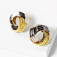 18K Gold Dipped 15mm Mixed Texture Love Knot Stud Earrings