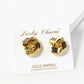 18K Gold Dipped 15mm Textured Love Knot Stud Earrings