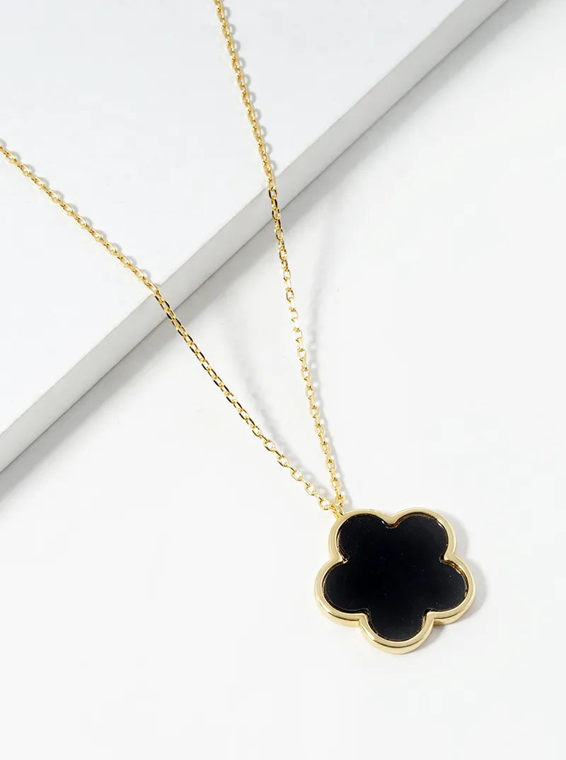 18K Gold Dipped 16mm Flower Pendant Necklace