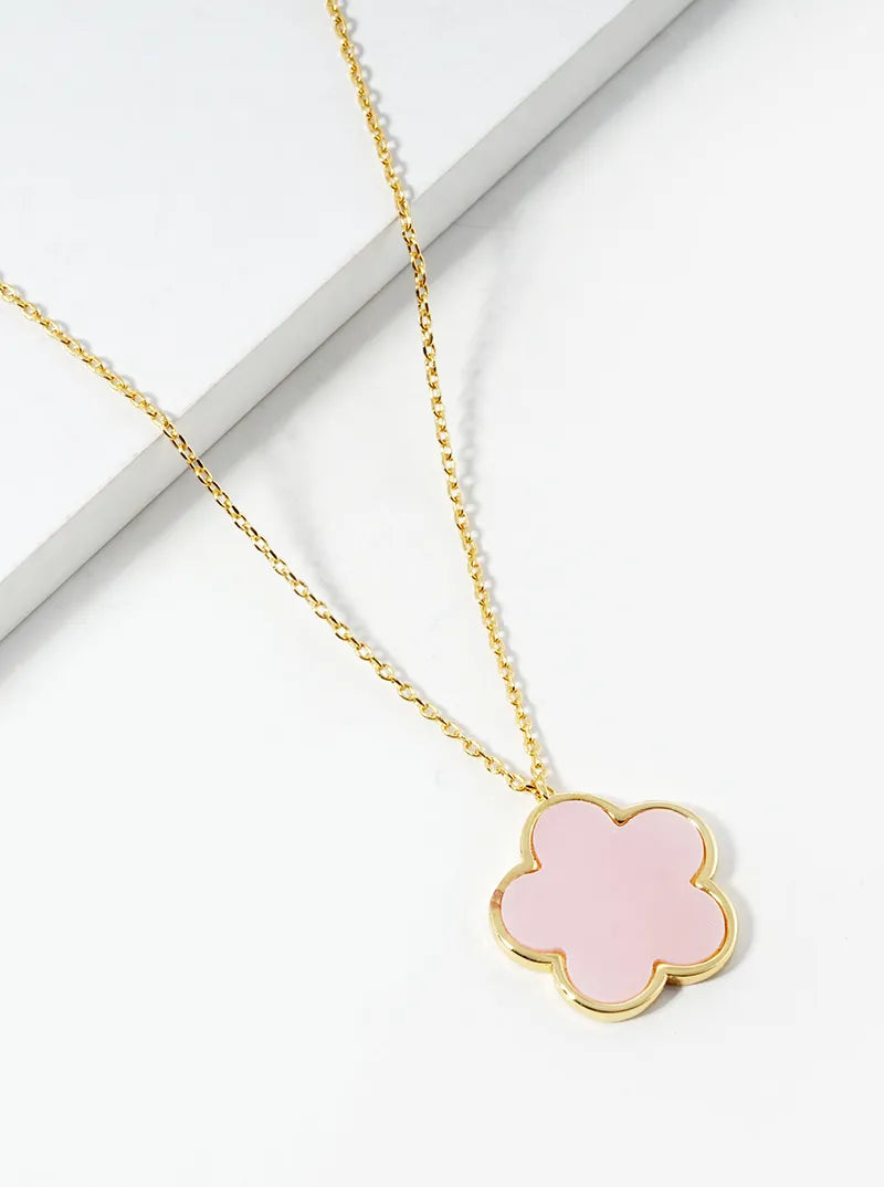 18K Gold Dipped 16mm Flower Pendant Necklace