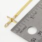 18K Gold Dipped 16mm Marquise Shaped Cubic Zirconia Stone Cross Pendant Necklace