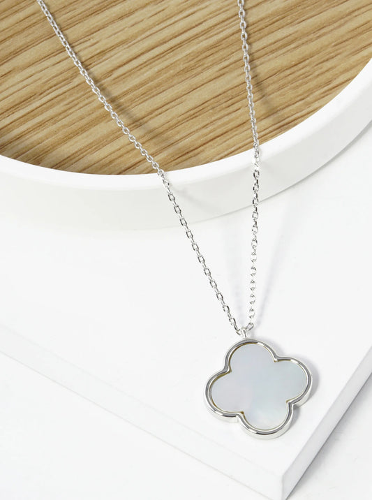 18K Gold Dipped 16mm Quatrefoil Pendant Necklace