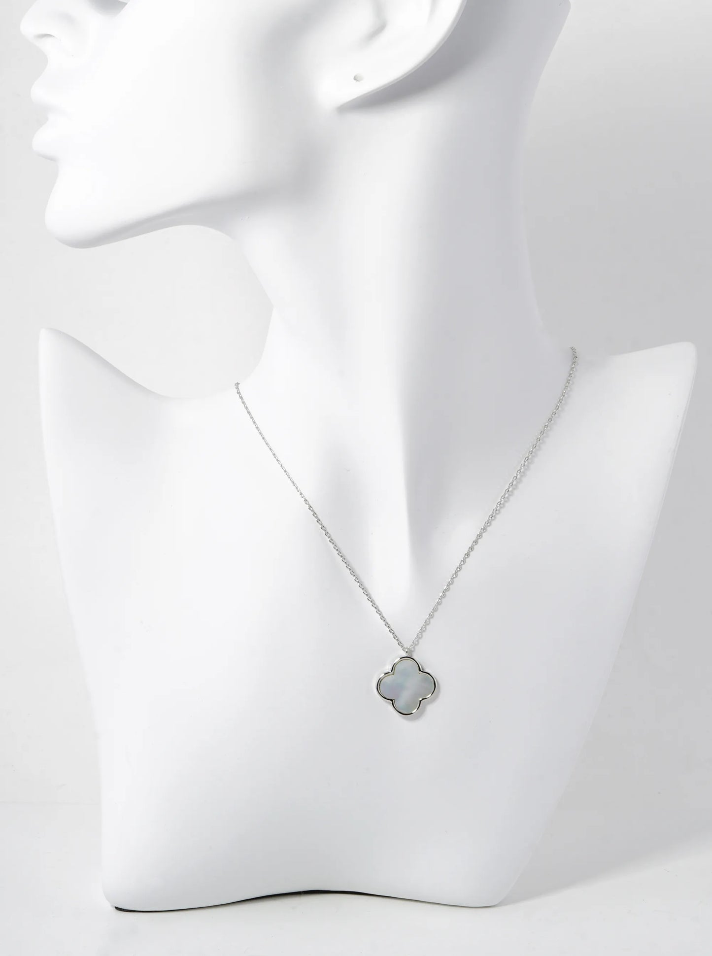 18K Gold Dipped 16mm Quatrefoil Pendant Necklace