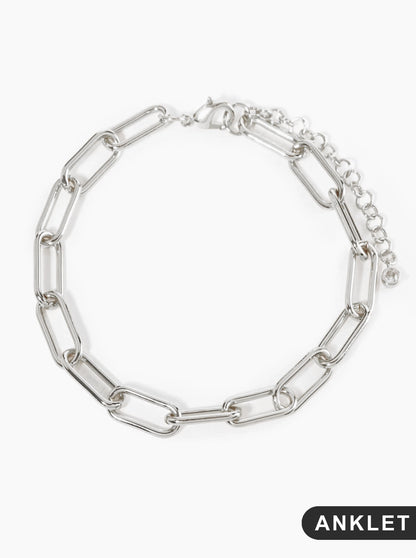 18K Gold Dipped 17mm Brass Link Chain Anklet