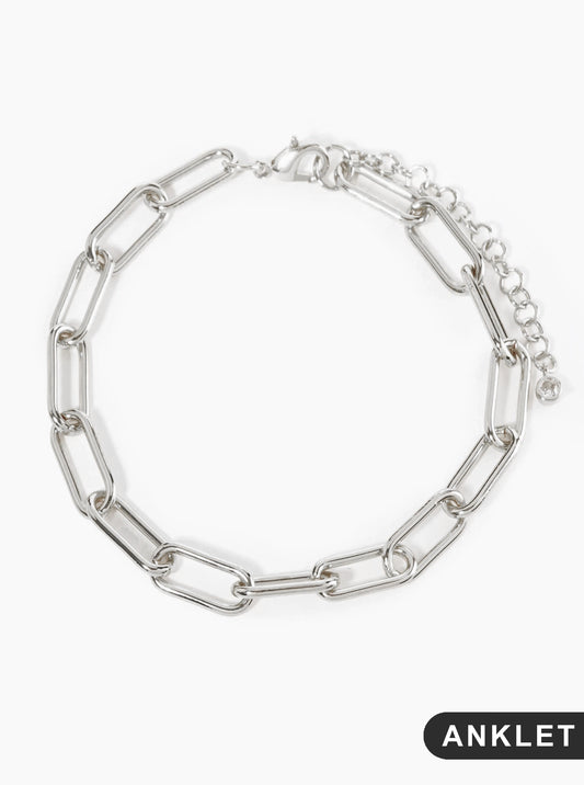 18K Gold Dipped 17mm Brass Link Chain Anklet