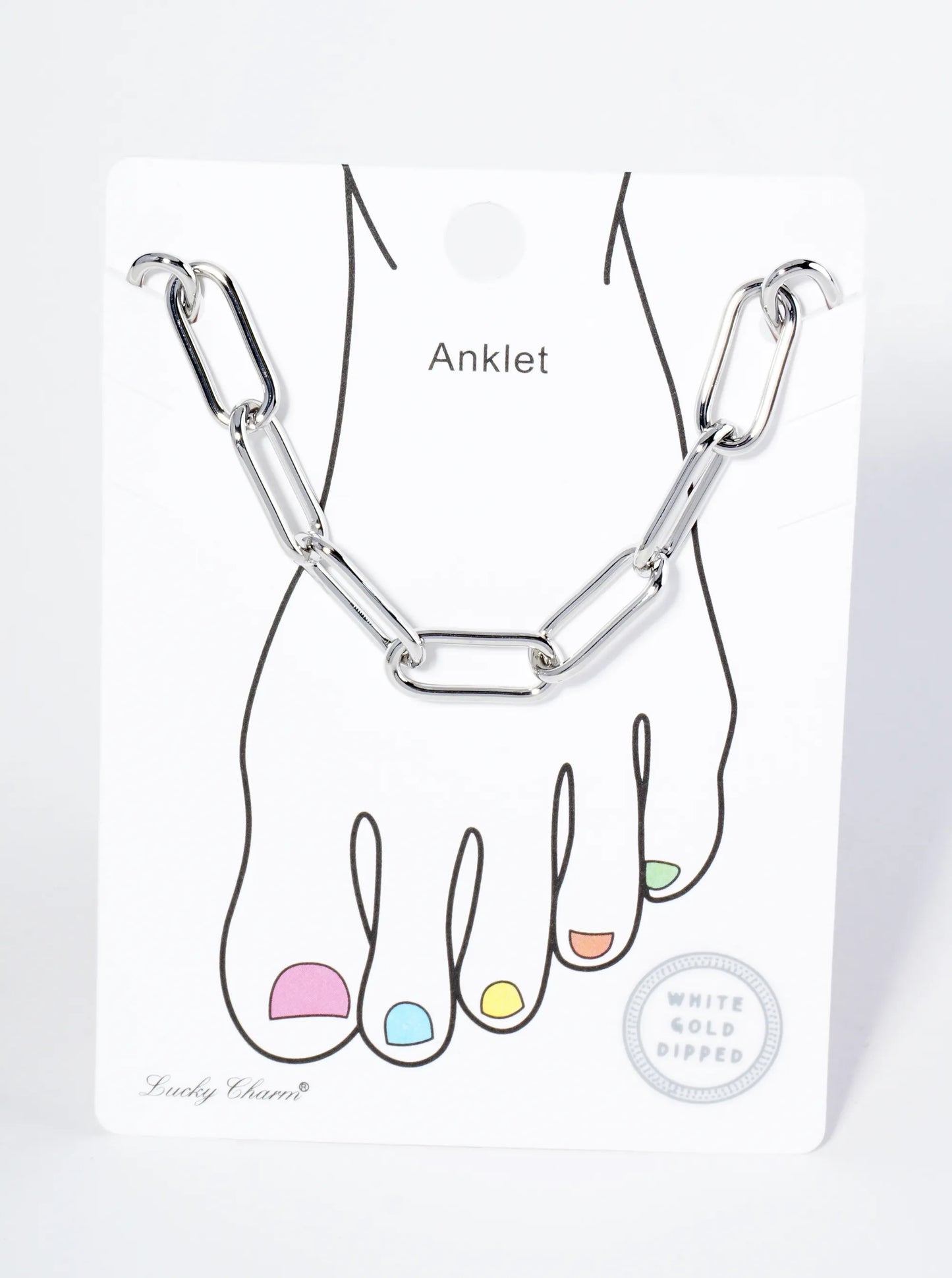 18K Gold Dipped 17mm Brass Link Chain Anklet