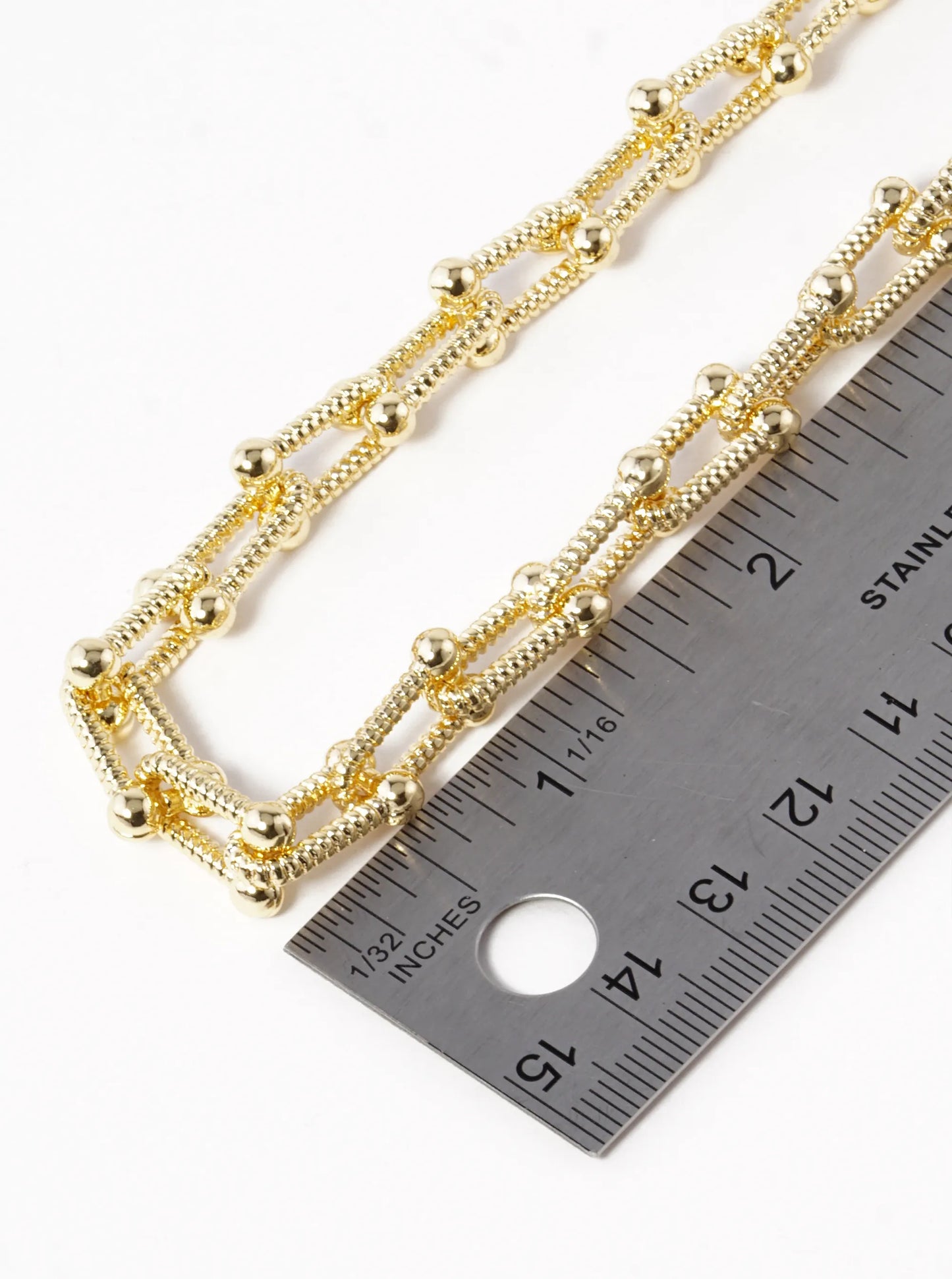 18K Gold Dipped 18 Inch Designer Inspired Brass Chain Necklace