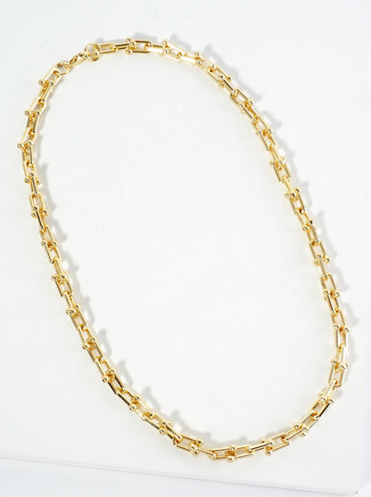 18K Gold Dipped 18 Inch Small HardWear Link Chain Necklace