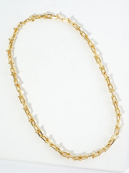 18K Gold Dipped 18 Inch Small HardWear Link Chain Necklace