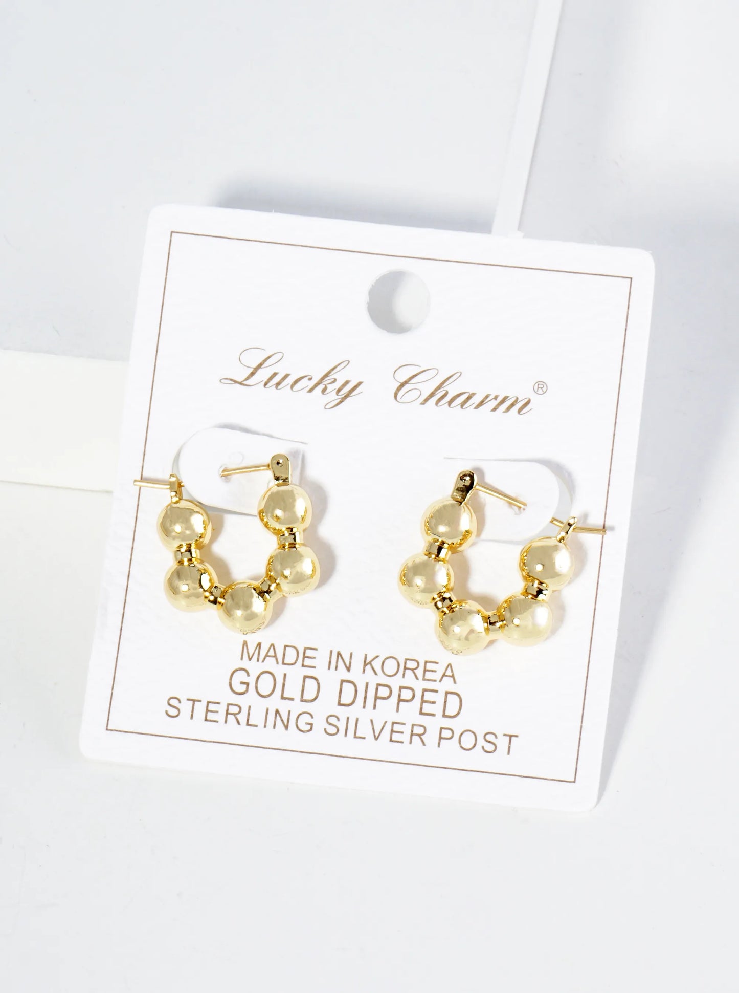 18K Gold Dipped 18mm Brass Ball Hoop Earrings