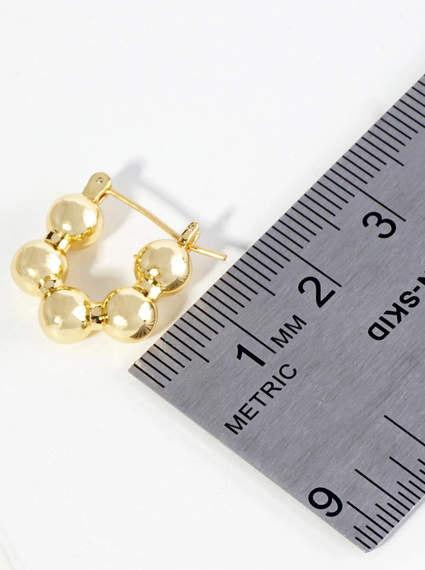 18K Gold Dipped 18mm Brass Ball Hoop Earrings