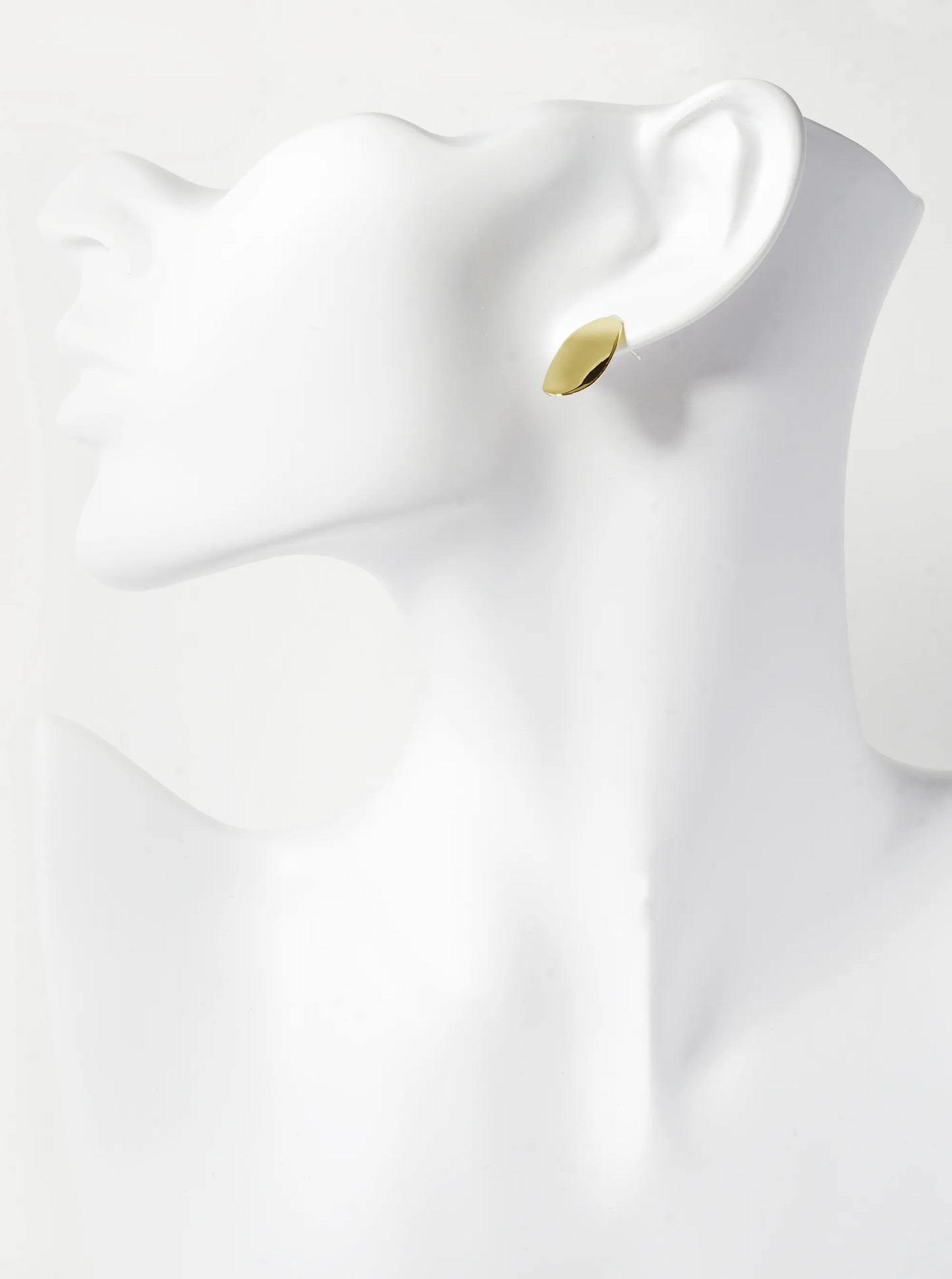 18K Gold Dipped 18mm Curved Brass Oval Sterling Silver Post Stud Earrings