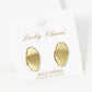 18K Gold Dipped 18mm Curved Brass Oval Sterling Silver Post Stud Earrings