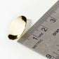 18K Gold Dipped 18mm Curved Brass Oval Sterling Silver Post Stud Earrings