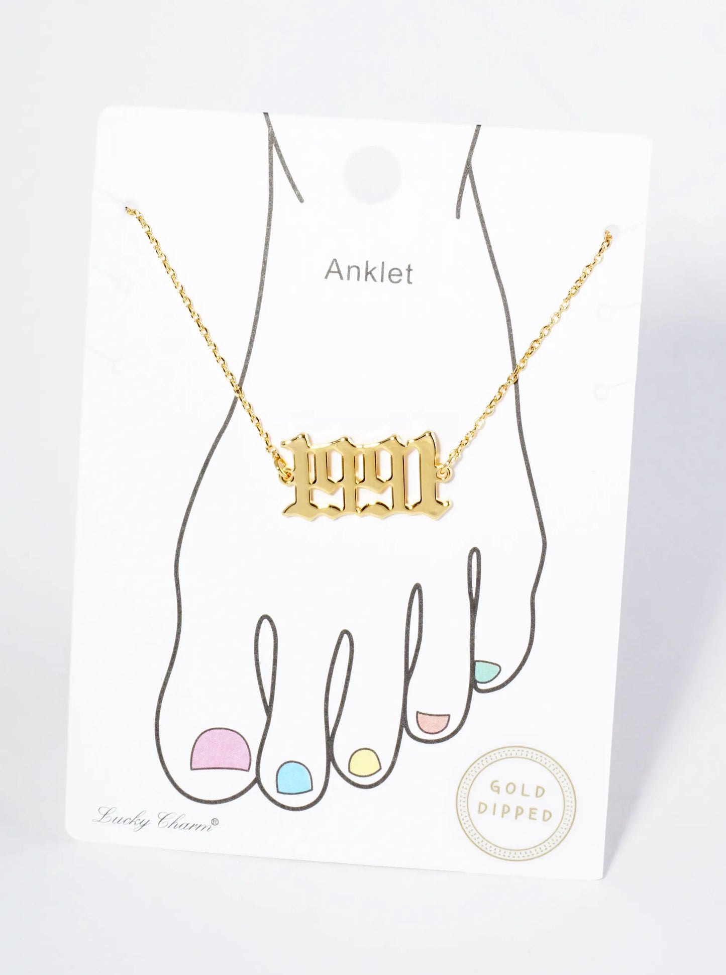 18K Gold Dipped 1991 Birth Year Brass Chain Anklet