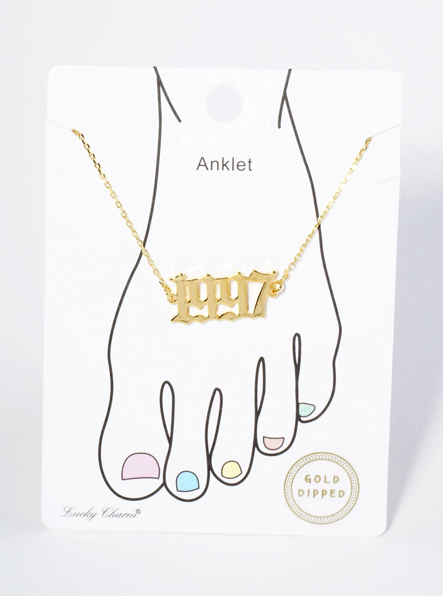 18K Gold Dipped 1997 Birth Year Brass Chain Anklet