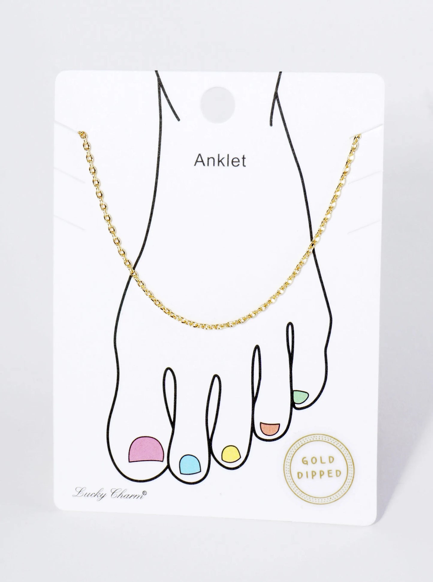 18K Gold Dipped 1mm Classic Brass Chain Anklet