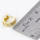 18K Gold Dipped 2 Line Micro Pave Set Cubic Zirconia 12mm Huggie Hoop Earrings