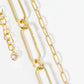 18K Gold Dipped 20mm 6mm Brass Layered Link Chain Anklet