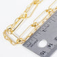 18K Gold Dipped 20mm 6mm Brass Layered Link Chain Anklet