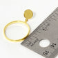18K Gold Dipped 20mm Brass Circle Drop Sterling Silver Post Dangle Earrings