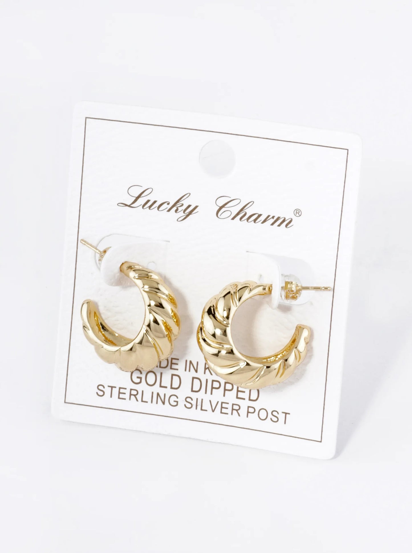 18K Gold Dipped 20mm Brass Croissant Hoop Earrings