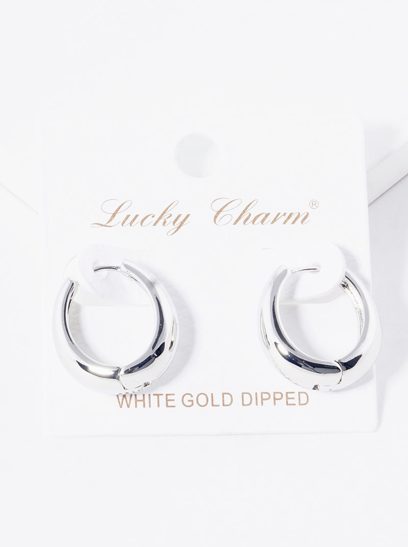 18K Gold Dipped 20mm Brass Huggie Hoop Earrings