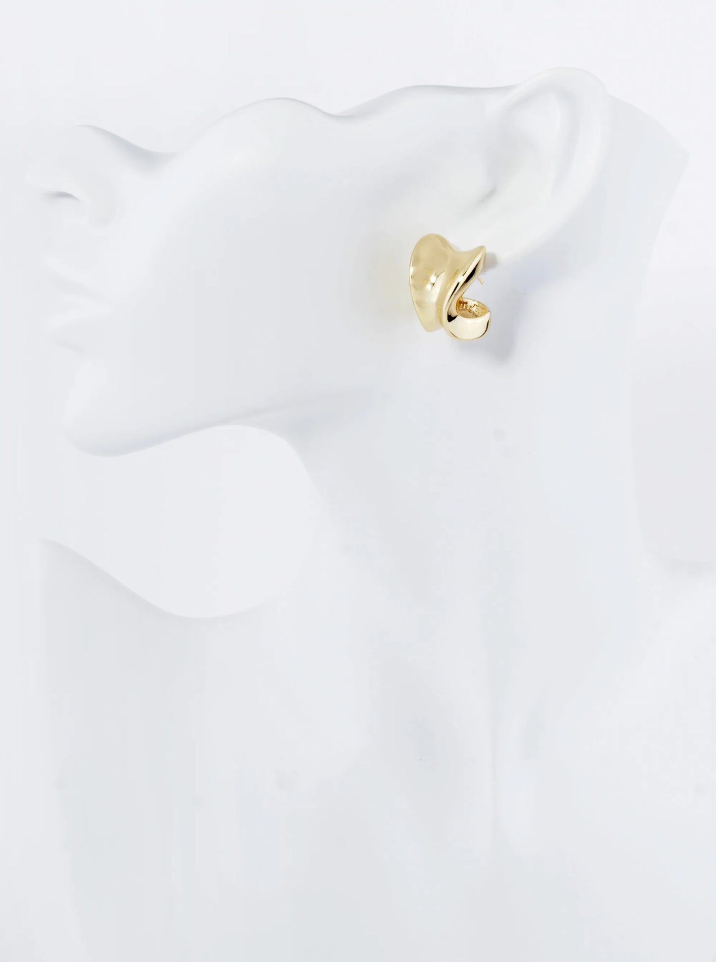 18K Gold Dipped 20mm Chunky Organic Tapered Hoop Earrings