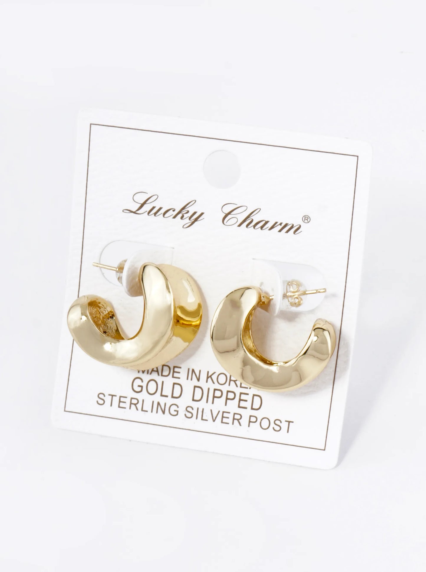 18K Gold Dipped 20mm Chunky Organic Tapered Hoop Earrings