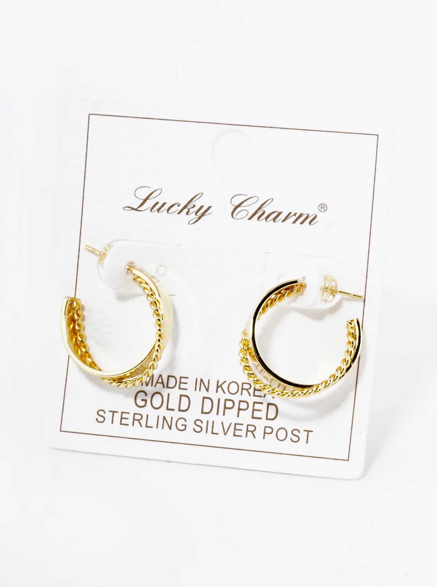 18K Gold Dipped 20mm Crossover Hoop Earrings