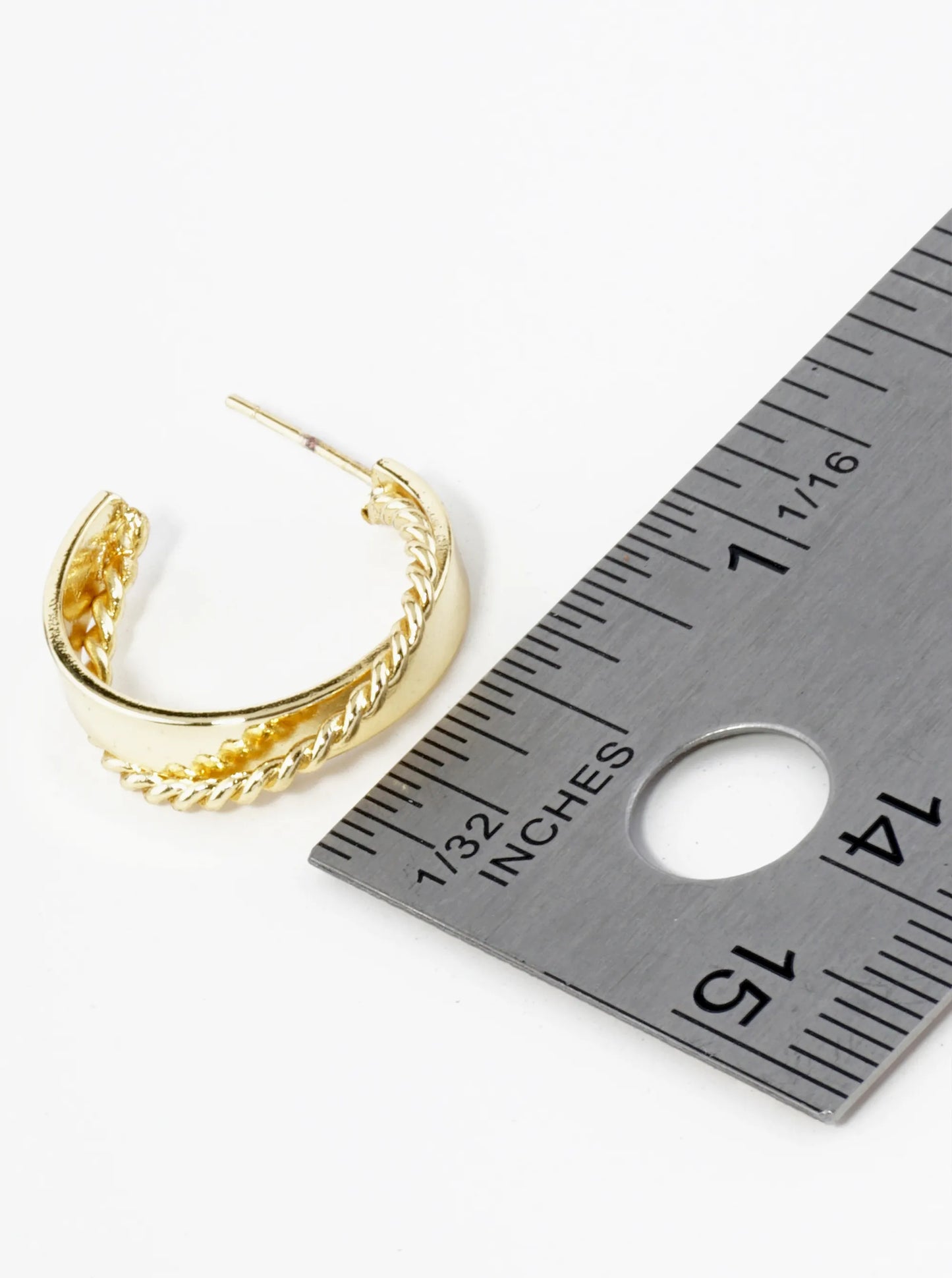 18K Gold Dipped 20mm Crossover Hoop Earrings