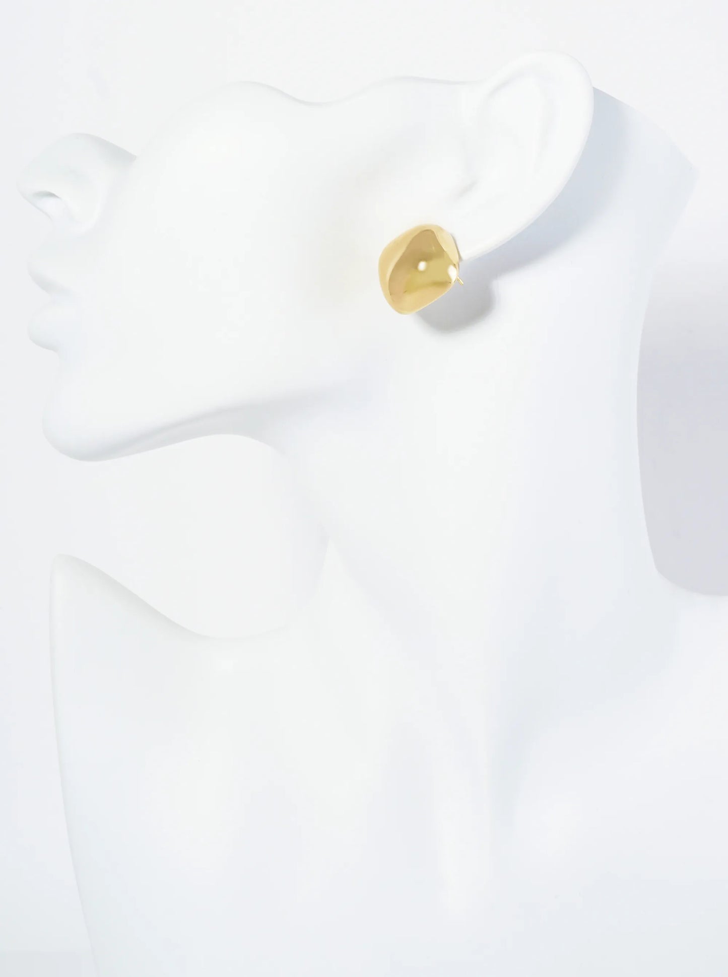 18K Gold Dipped 20mm Diamond Shape Button Stud Earrings