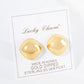 18K Gold Dipped 20mm Diamond Shape Button Stud Earrings